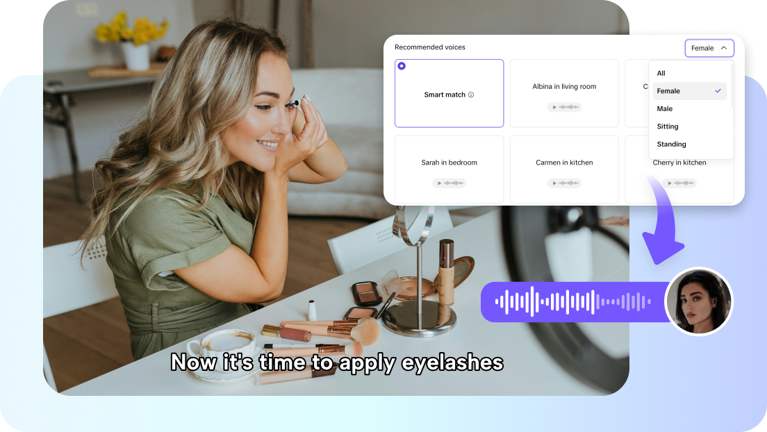 Automatically sync voice with AI avatars